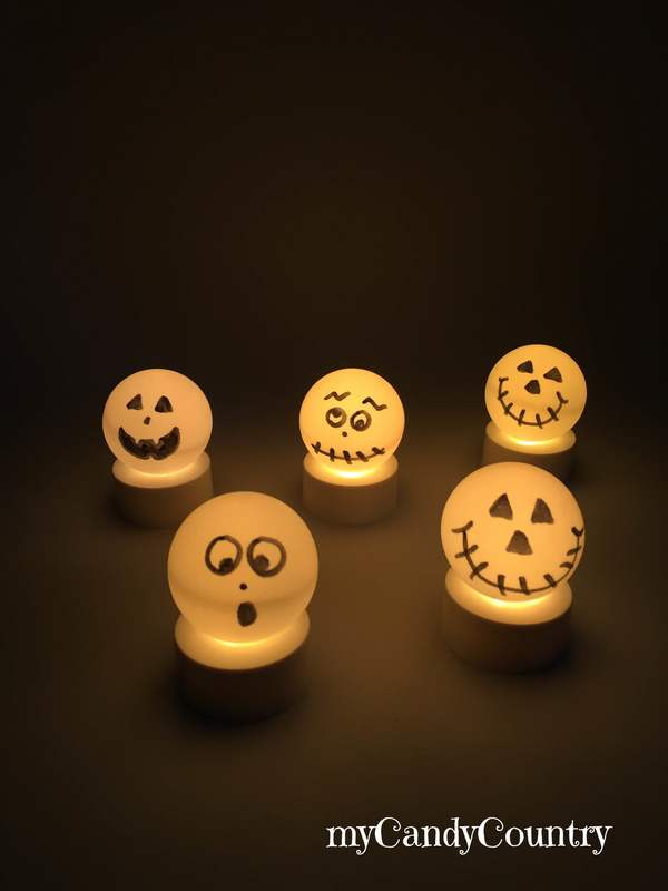 Fantasmi di Halloween fai da te con palline da ping-pong Halloween fai da te home decor plastica 