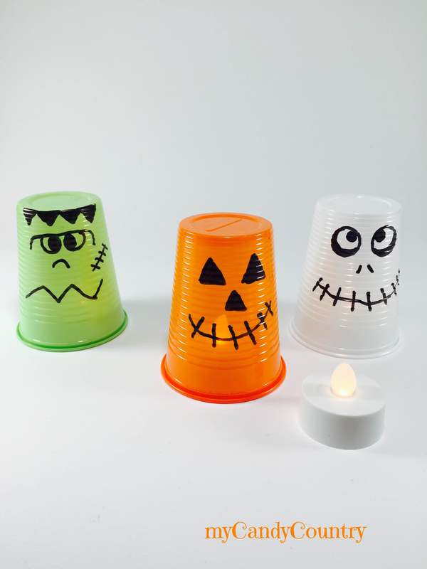 Lanterne di Halloween fai da te bambini Halloween fai da te plastica Riciclo Creativo 
