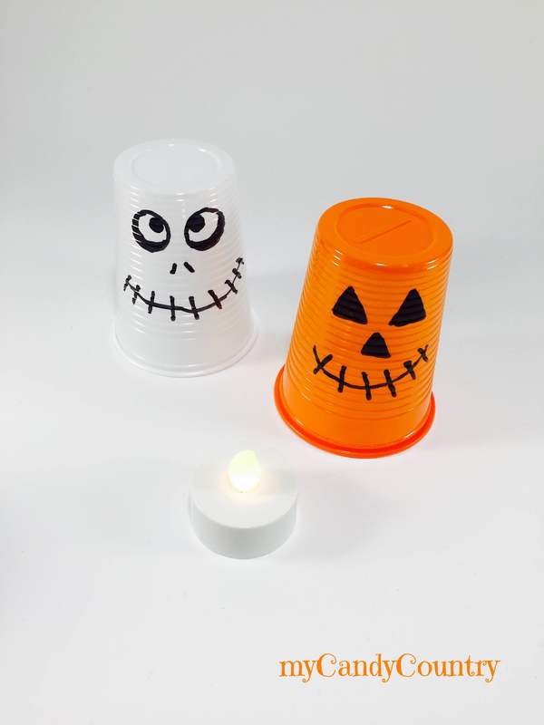 Lanterne di Halloween fai da te bambini Halloween fai da te plastica Riciclo Creativo 