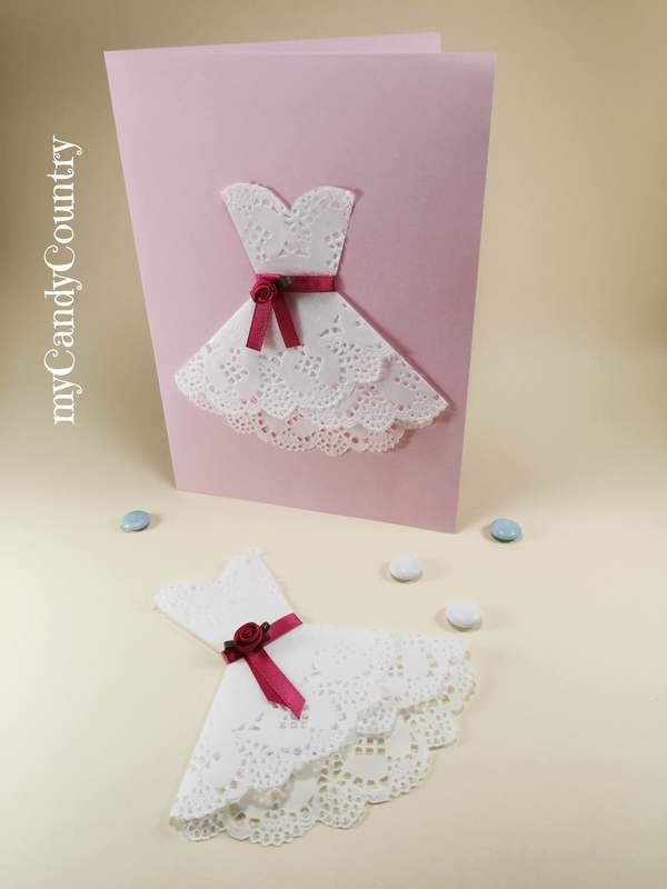 Come fare una Wedding Card fai-da-te riciclando il sottotorta carta e cartone Cerimonie fai da te packaging regali fai da te 