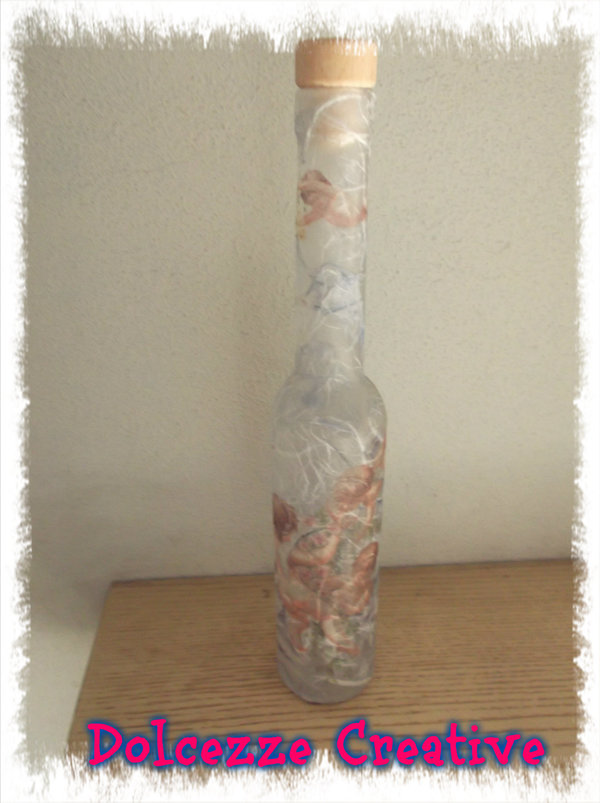 Bottiglia decorata con carta di riso creativapp home decor vetro 