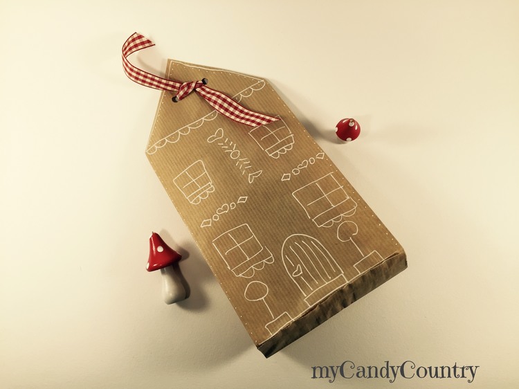 Buste regalo fai da te con i sacchetti del pane carta e cartone Natale fai da te packaging 