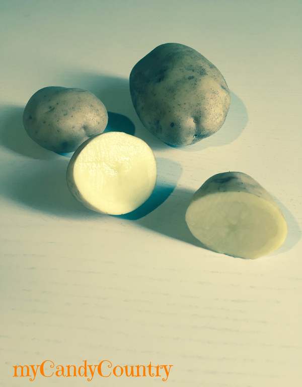 Stampini di patate a forma di zucca bambini creatività Halloween fai da te legno e natura 