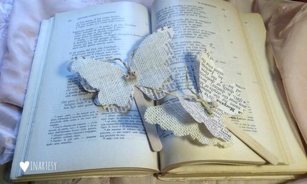 Farfalla segnalibro fai-da-te carta e cartone creativapp creatività Riciclo Creativo stoffa e lana 
