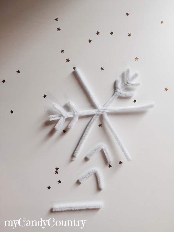 Fiocchi di neve fai da te con stecche di ciniglia creatività home decor Natale fai da te plastica 