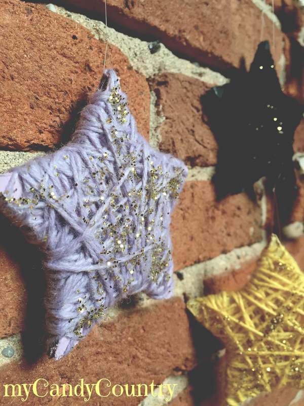 Creare una pioggia di stelle di cartone carta e cartone home decor Riciclo Creativo stoffa e lana 