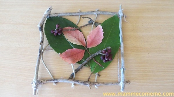 Riciclo Creativo: come fare un quadro con foglie e rametti creativapp home decor legno e natura 