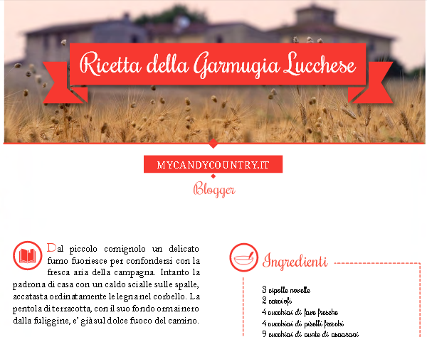myCandyCountry nel libro della Regione Toscana ricette 