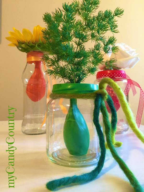 Creare dei vasi palloncini colorati home decor plastica Riciclo Creativo vetro 