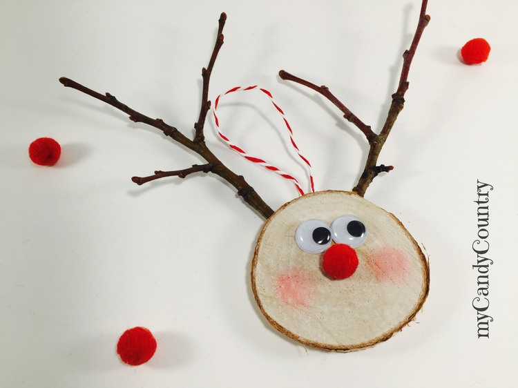 Decorazioni Natalizie In Legno Fai Da Te.Renna Di Natale Fai Da Te Con Rondelle Di Legno