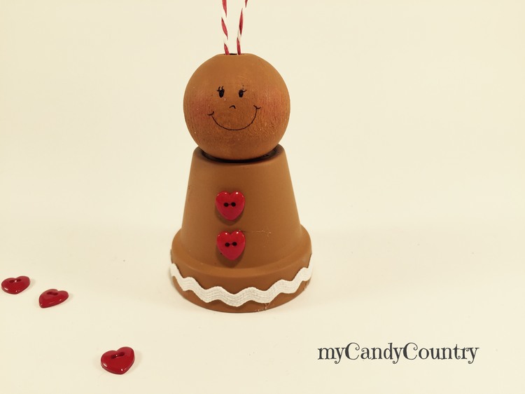 Gingerbread fai da te con vasi di terracotta legno e natura Natale fai da te 