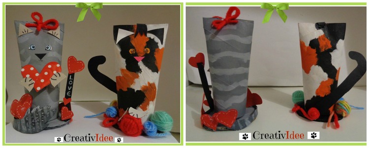 Riciclare rotoli di carta e creare simpatici gatti carta e cartone creativapp Riciclo Creativo 