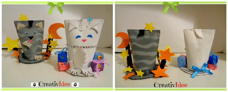 Riciclare rotoli di carta e creare simpatici gatti carta e cartone creativapp Riciclo Creativo 
